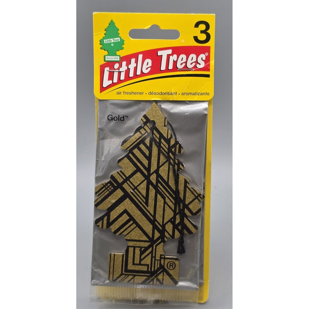 Little Trees Gold Air Freshener 3 Pack Car Home Hanging Scent New Sealed